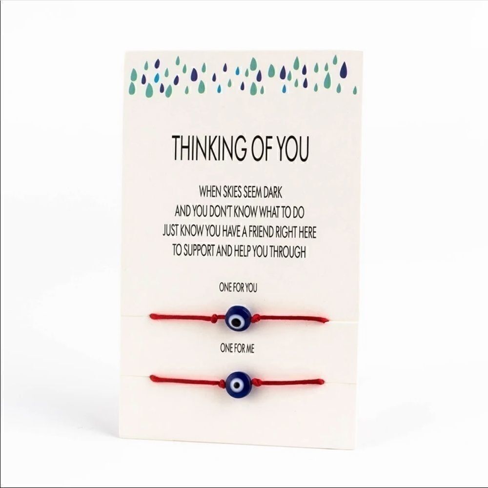 Friendship Eye Nazar protection bracelets 2 red - Picture 3 of 7